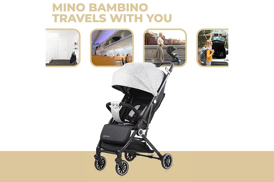 Inklapbare buggy van Mino Bambino (zwart of zwart/grijs)