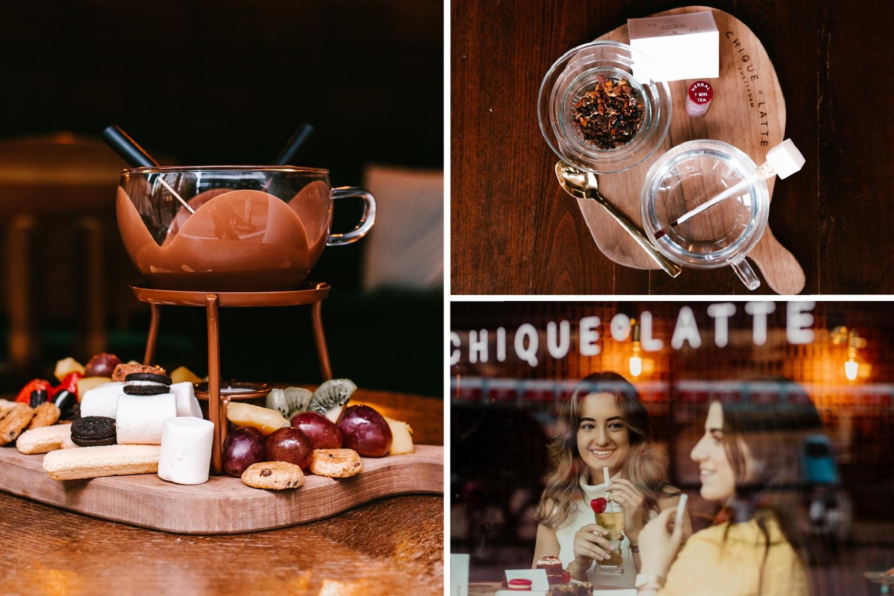 Luxe high tea + chocoladefondue bij Chiqueolatte in de Pijp