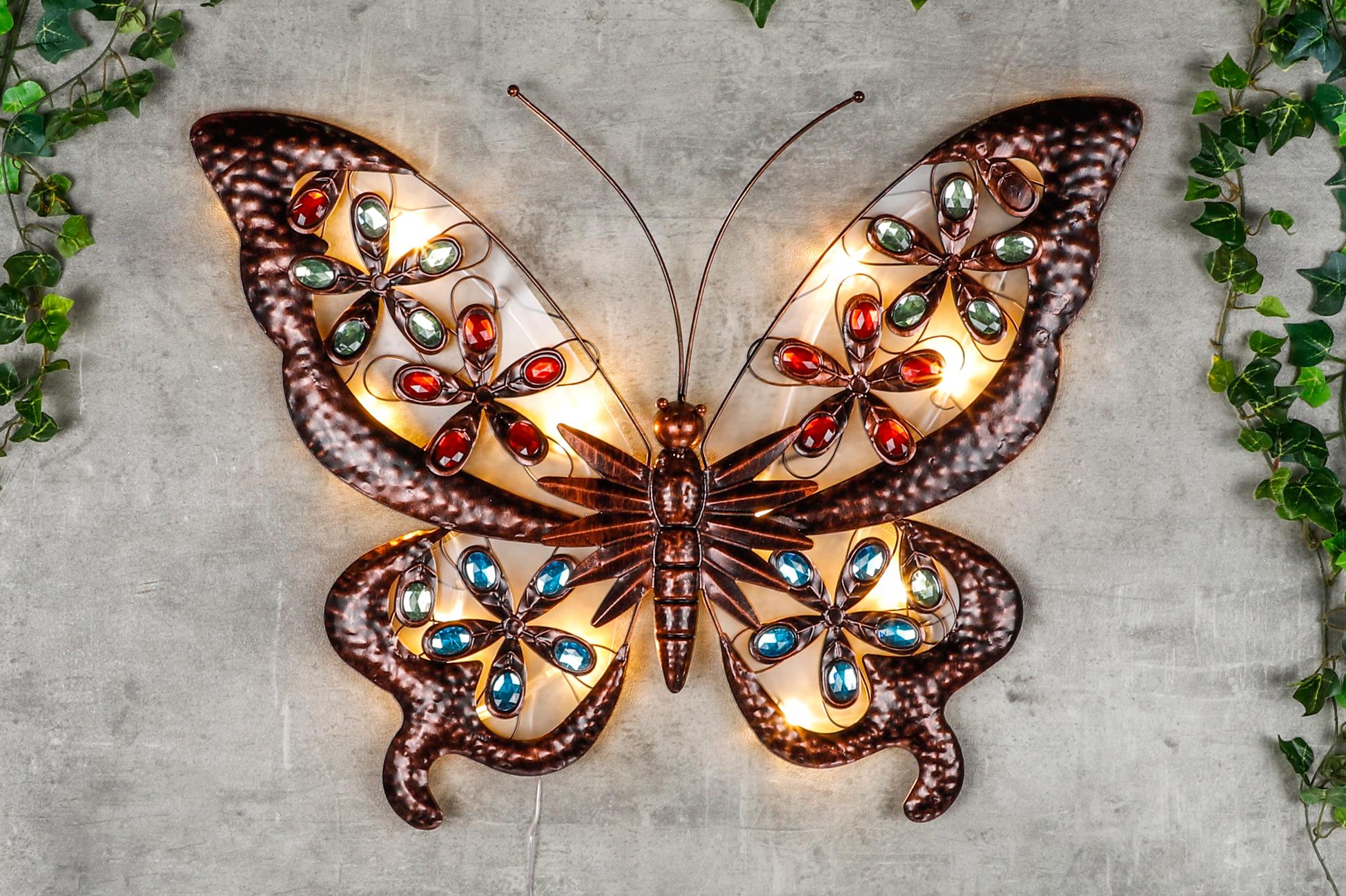 Wandlamp vlinder op zonne-energie