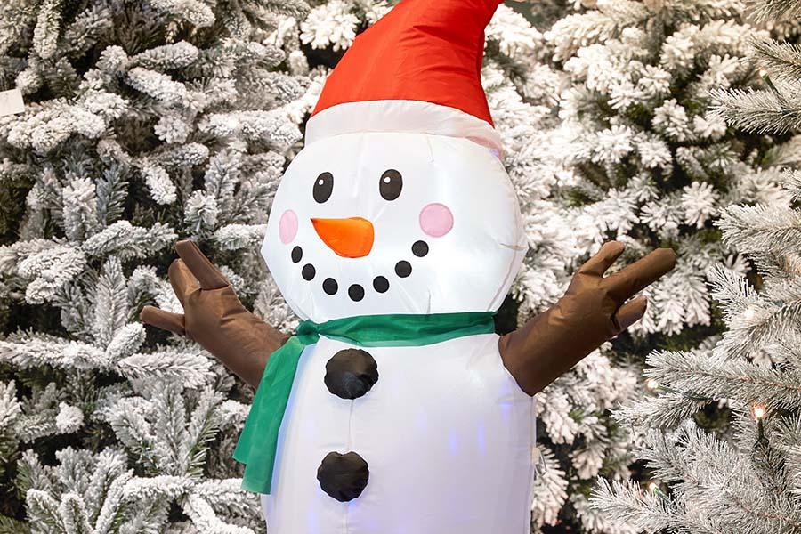 Sneeuwpop opblaasbaar met ledlicht (hoogte: 120 cm)