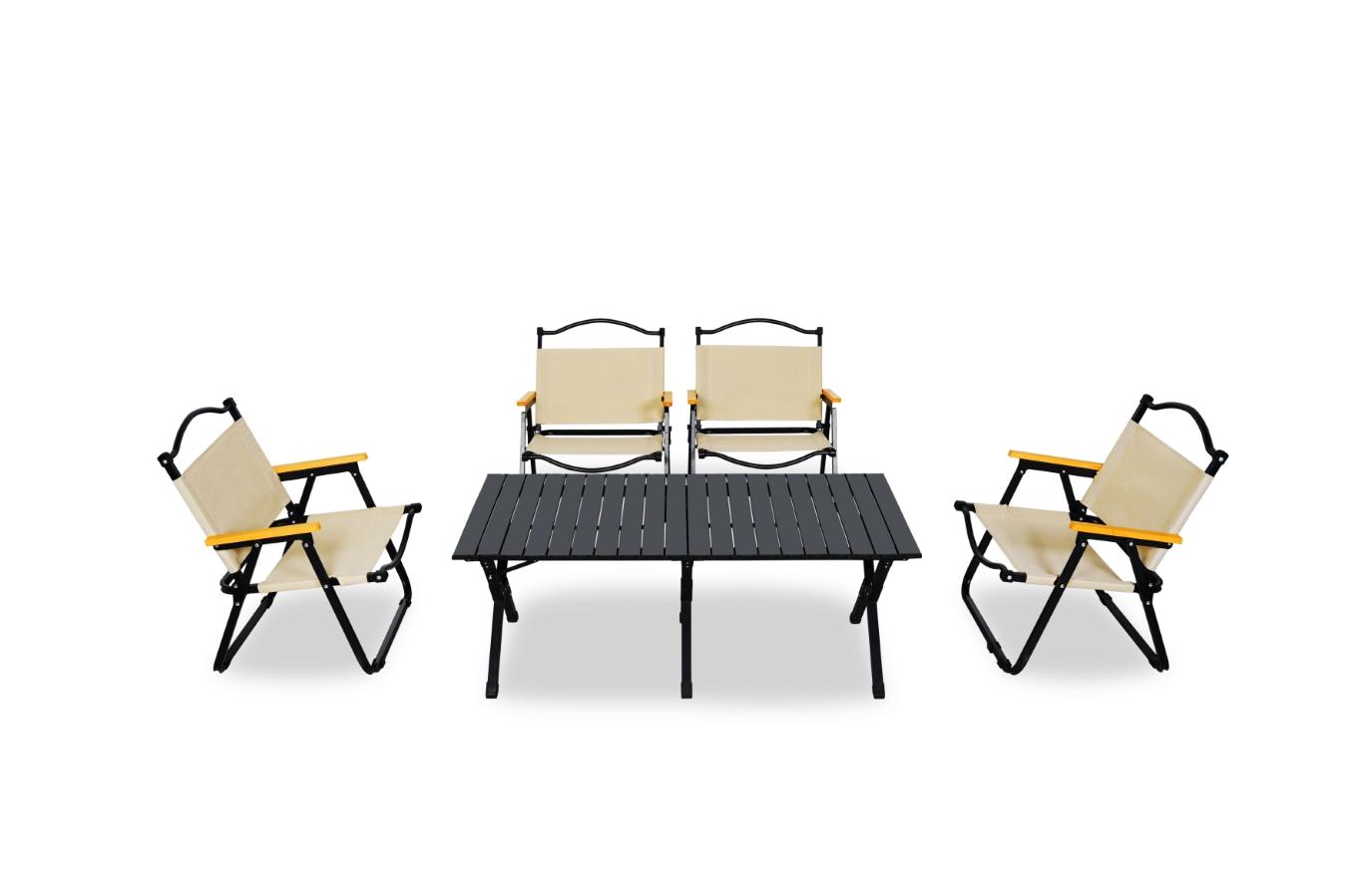 Glamping set met tafel en 4 stoelen
