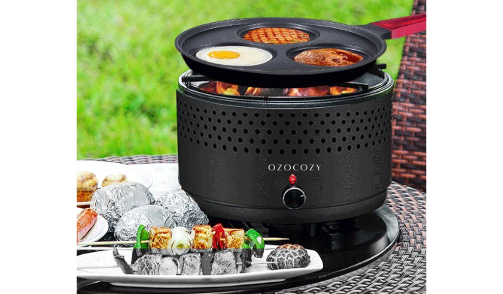 Houtskool tafelbarbecue met accessoires (ø 30 cm)
